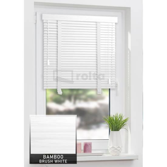 Дерев'яні жалюзі 25мм BAMBOO Brush White
