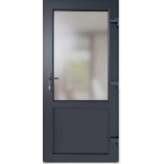 Двері металопластикові Вікнарофф скло 24мм Fenster400 850х2050 мм колір зовні антрацит 3