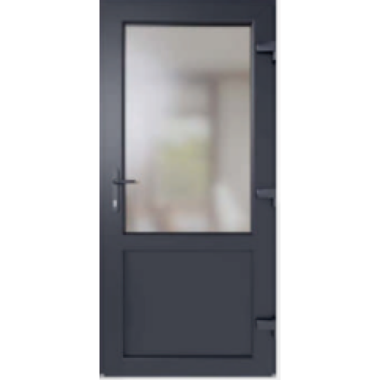Двері металопластикові Вікнарофф скло 24мм Fenster400 850х2050 мм колір зовні антрацит 3 Двері металопластикові Вікнарофф скло 24мм Fenster400 850х2050 мм колір зовні антрацит 3
