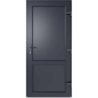 Глухі двері металопластикові Вікнарофф скло 24мм Fenster 400 850х2050 мм колір зовні антрацит
