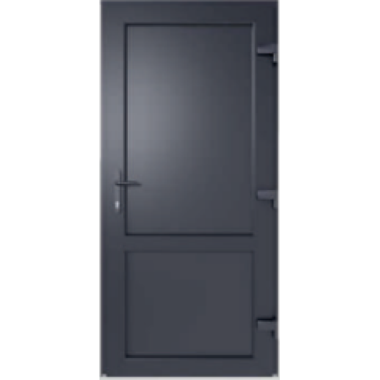 Глухі двері металопластикові Вікнарофф скло 24мм Fenster 400 850х2050 мм колір зовні антрацит Глухі двері металопластикові Вікнарофф скло 24мм Fenster 400 850х2050 мм колір зовні антрацит