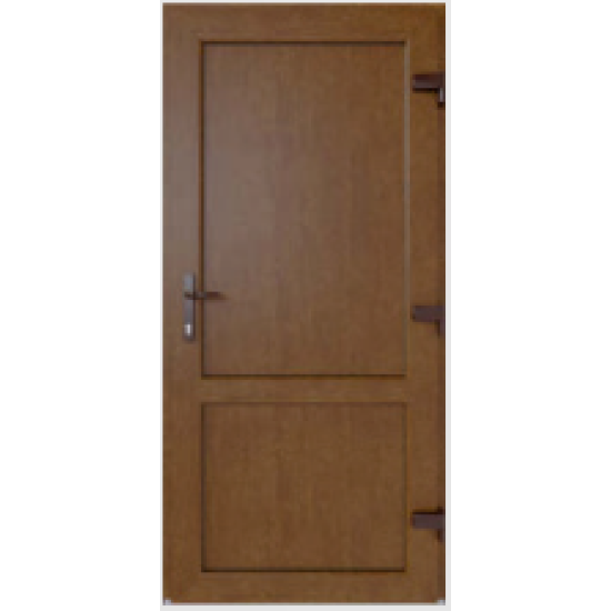 Двері металопластикові Вікнарофф термопанель 24мм Fenster400 850х2050 мм колір зовні золотий дуб