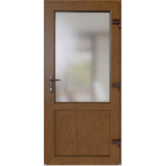 Двері металопластикові Вікнарофф скло 24мм Fenster400 850х2050 мм колір зовні золотий дуб