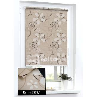 Тканинні ролети Квіти 5236/1 коричневий беж