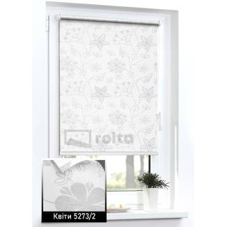 Тканинні ролети Квіти 5273/2 сіро білий