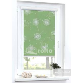 Тканинні ролети Квіти 5428/7 зелена кульбаба