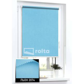 Тканинні ролети Льон 2074 блакитний