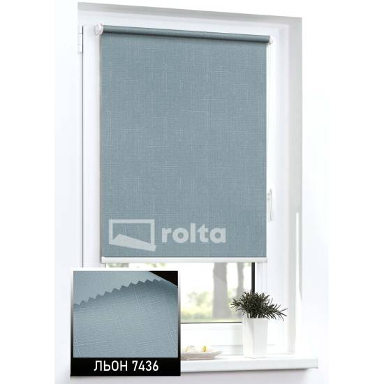 Тканинні ролети Льон 7436 сірий
