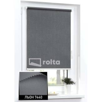 Тканинні ролети Льон 7440 темно сірий