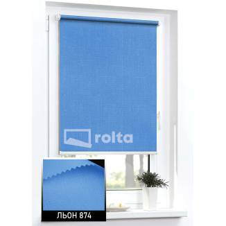 Тканинні ролети Льон 874 синій