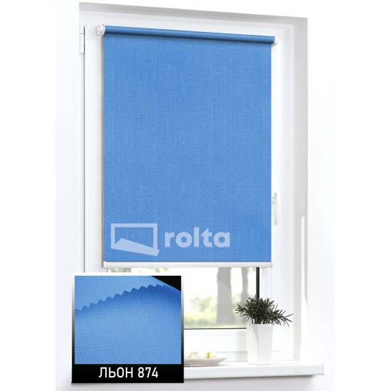 Тканинні ролети Льон 874 синій Тканинні ролети Льон 874 синій