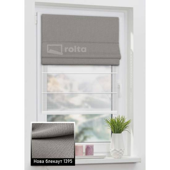 Римські штори Нова БЛЕКАУТ 1395 оливково-сірий