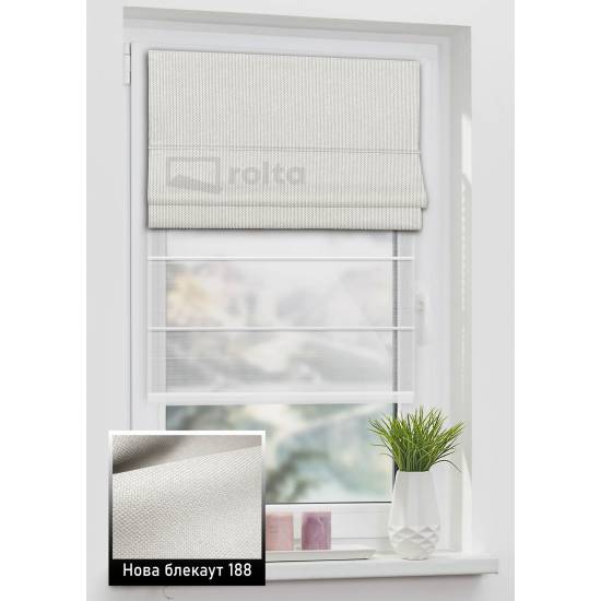 Римські штори Нова БЛЕКАУТ 188 сіро-білий Римські штори Нова БЛЕКАУТ 188 сіро-білий