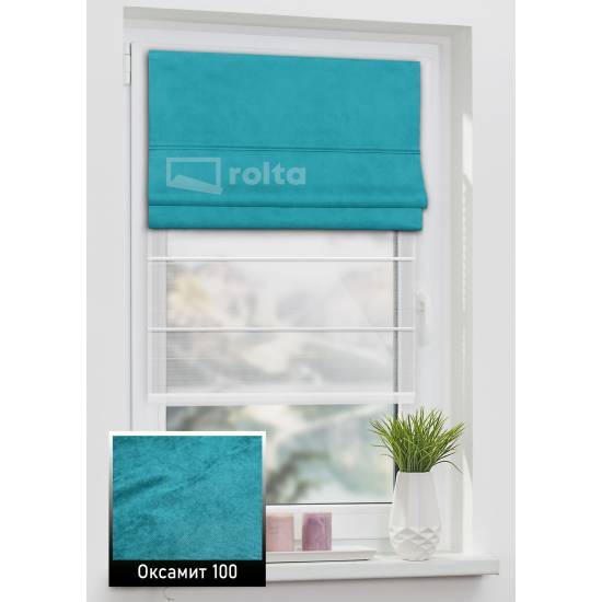 Римські штори Оксамит 100 аквамарин Римські штори Оксамит 100 аквамарин