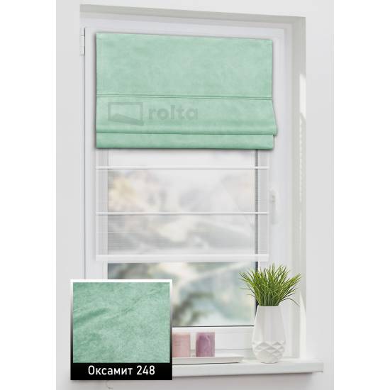 Римські штори Оксамит 248 блідо-зелений