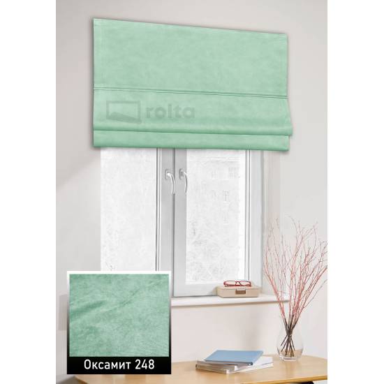 Римські штори Оксамит 248 блідо-зелений