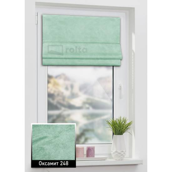 Римські штори Оксамит 248 блідо-зелений
