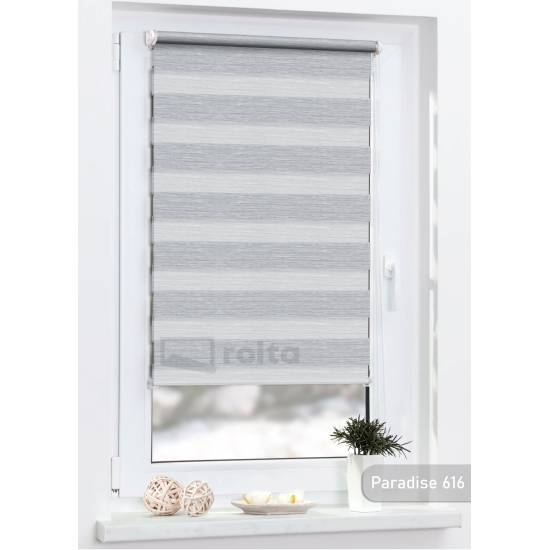 Ролети день-ніч PARADISE 616 біло-сіра