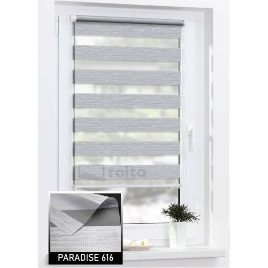 Ролети день-ніч PARADISE 616 біло-сіра