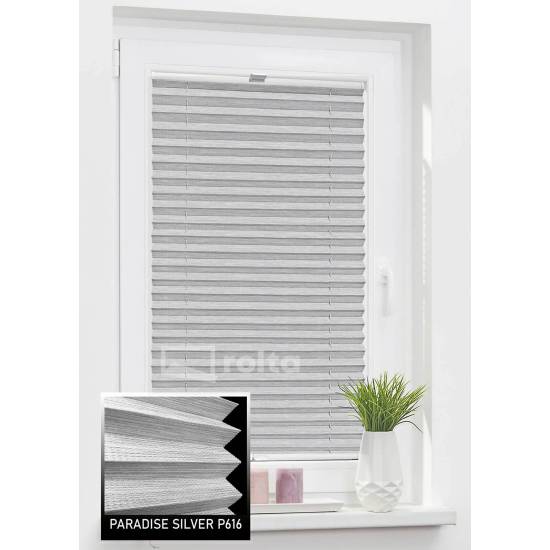 Штори плісе P 616 сіро-біла