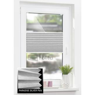 Штори плісе P 616 сіро-біла