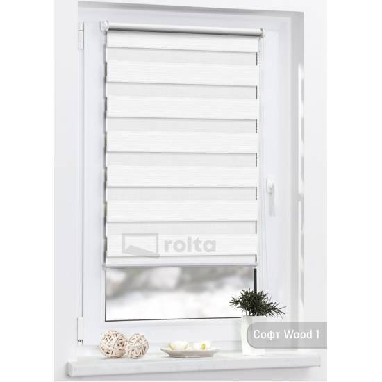 Ролети день-ніч СОФТ WOOD 1 білий