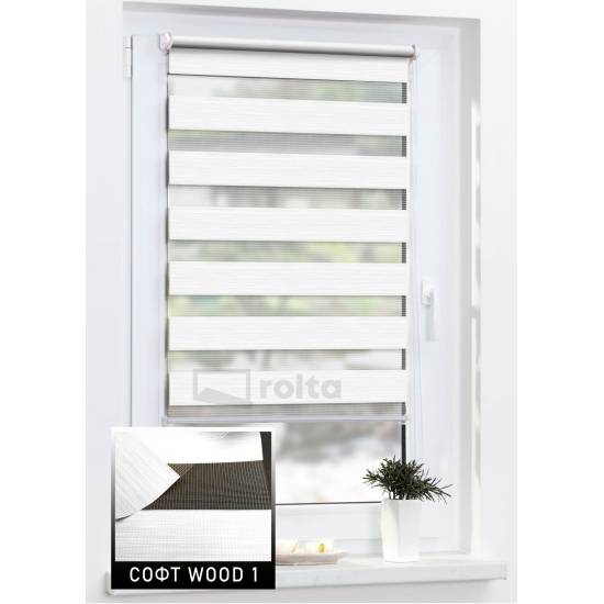 Ролети день-ніч СОФТ WOOD 1 білий