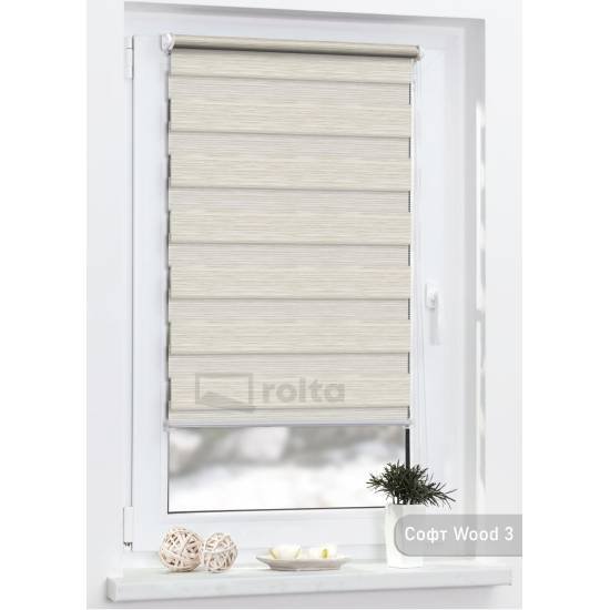 Ролети день-ніч СОФТ WOOD 3 латте