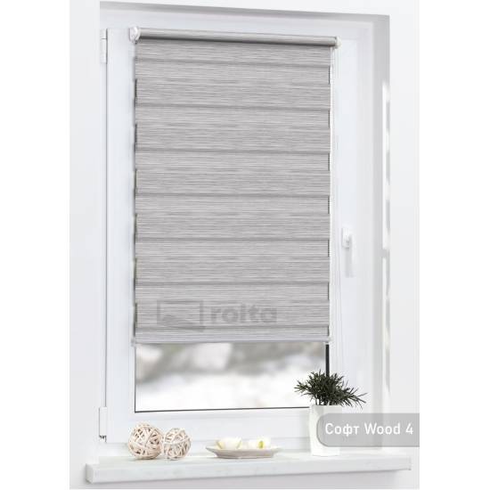 Ролети день-ніч СОФТ WOOD 4 сірий