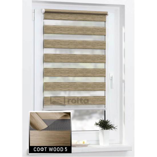 Ролети день-ніч СОФТ WOOD 5 золотий дуб
