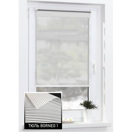 Тканинні ролети Тюль Borneo 1 білий Тканинні ролети Тюль Borneo 1 білий
